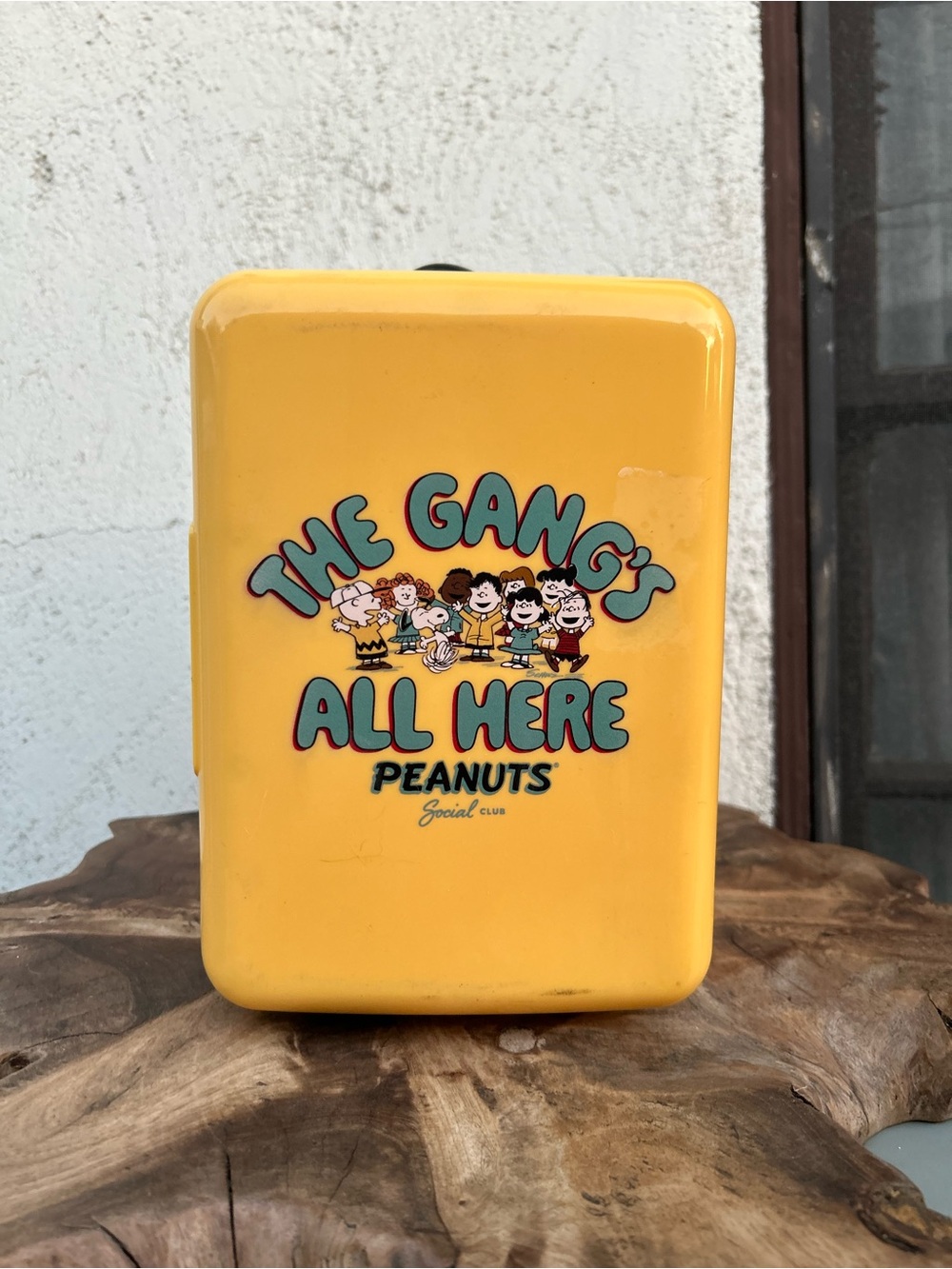 Peanuts Yellow Mini Refrigerator Charlie Brown Snoopy
